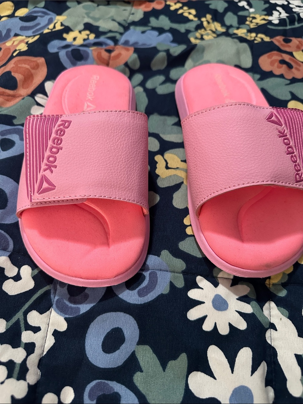 Reebok Two-Tone Pink Slide Sandals